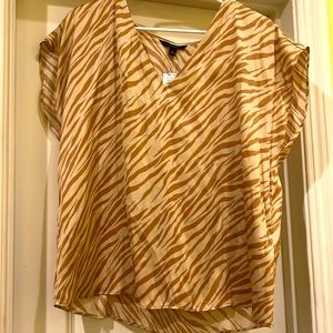 Banana Republic Zebra Print Blouse in Tan and Cream
